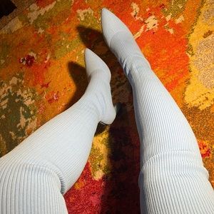 Baby Blue Chunky Thigh High Heel, Size 8.5 💙